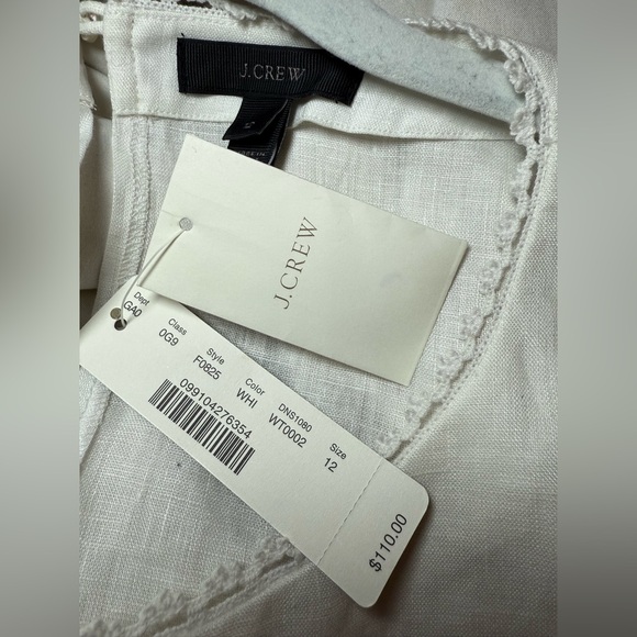 BRAND NEW J CREW white linen blouse women’s size 12 - Picture 11 of 13